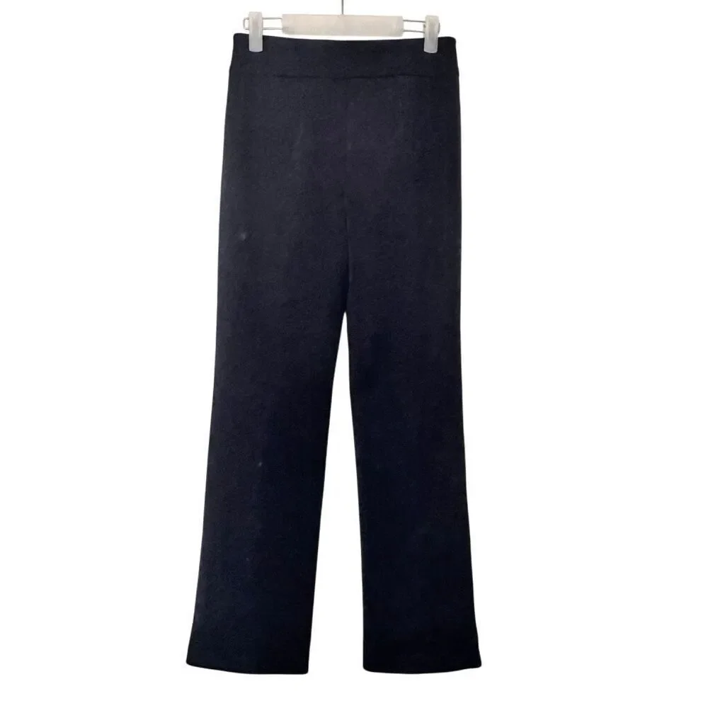 Christian Siriano New York Elastic Waistband Straight Leg Trouser Pants Black XS